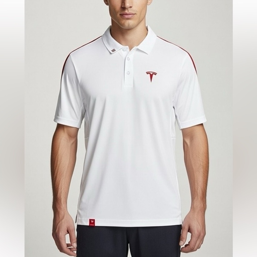 Tesla Auto Menโs Official Performance Polo Shirt - Size Small